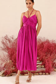 WOMEN'S MAGENTA CREPE & ORGANZA ZEENAT ANARKALI SET