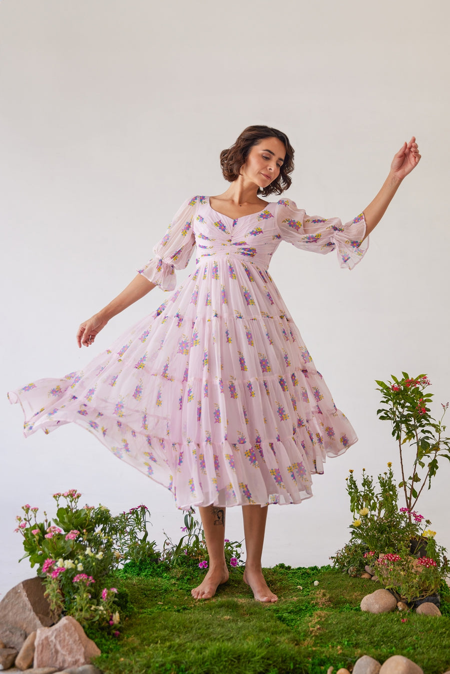 WOMEN'S PINK CHIFFON ZOYA DRESS