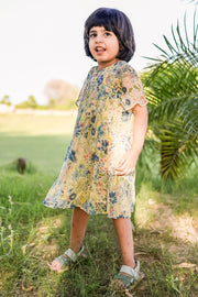 KID'S PASTEL YELLOW - MULTI COLOR CHIFFON LIANA DRESS