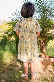 KID'S PASTEL YELLOW - MULTI COLOR CHIFFON LIANA DRESS