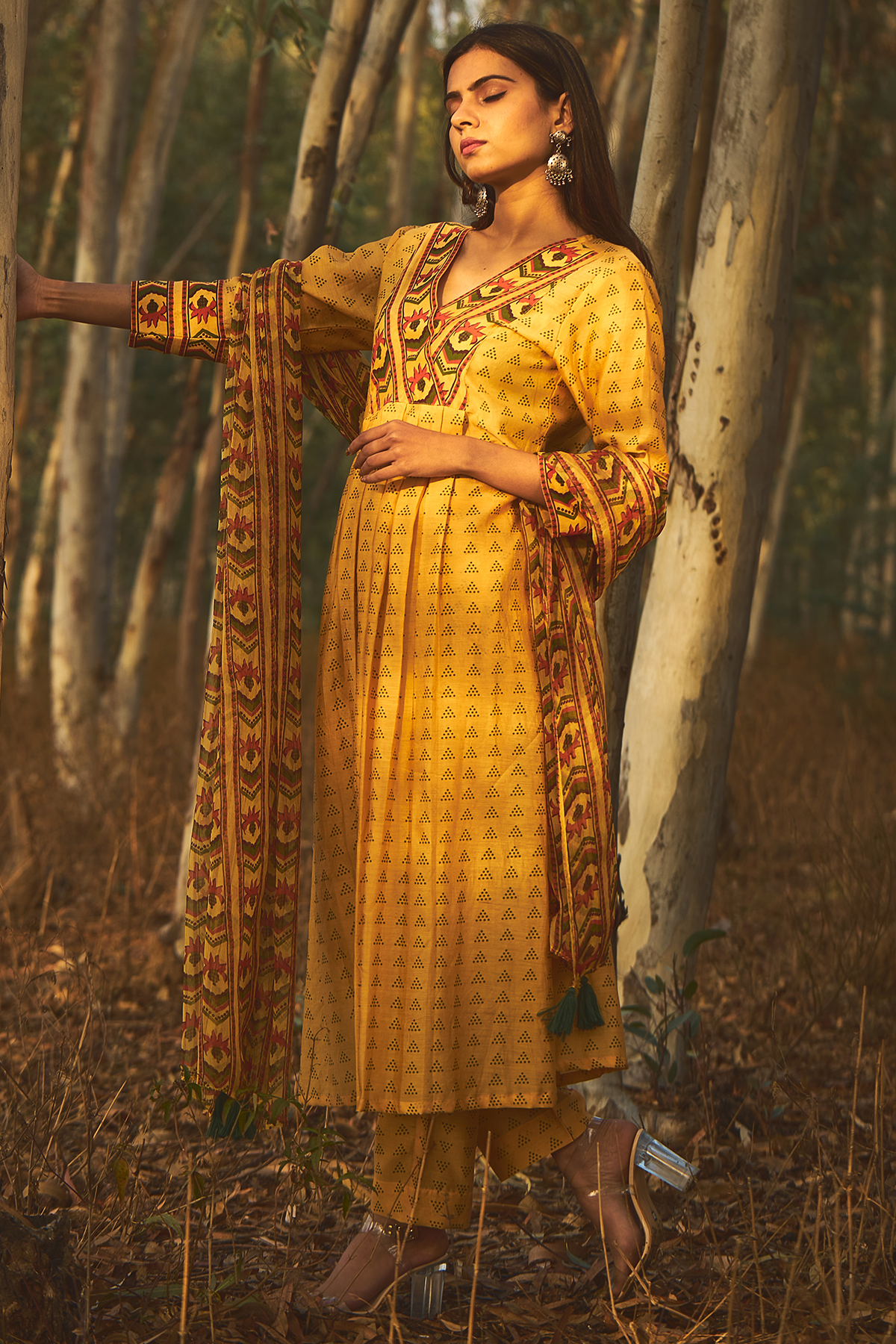 Bee Balm Kurta Set Of 3 - Baise Gaba