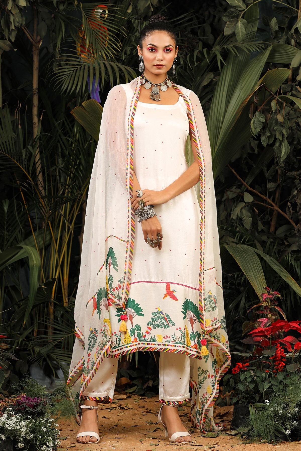 Hoor Kurta Set of 3 - Baise Gaba