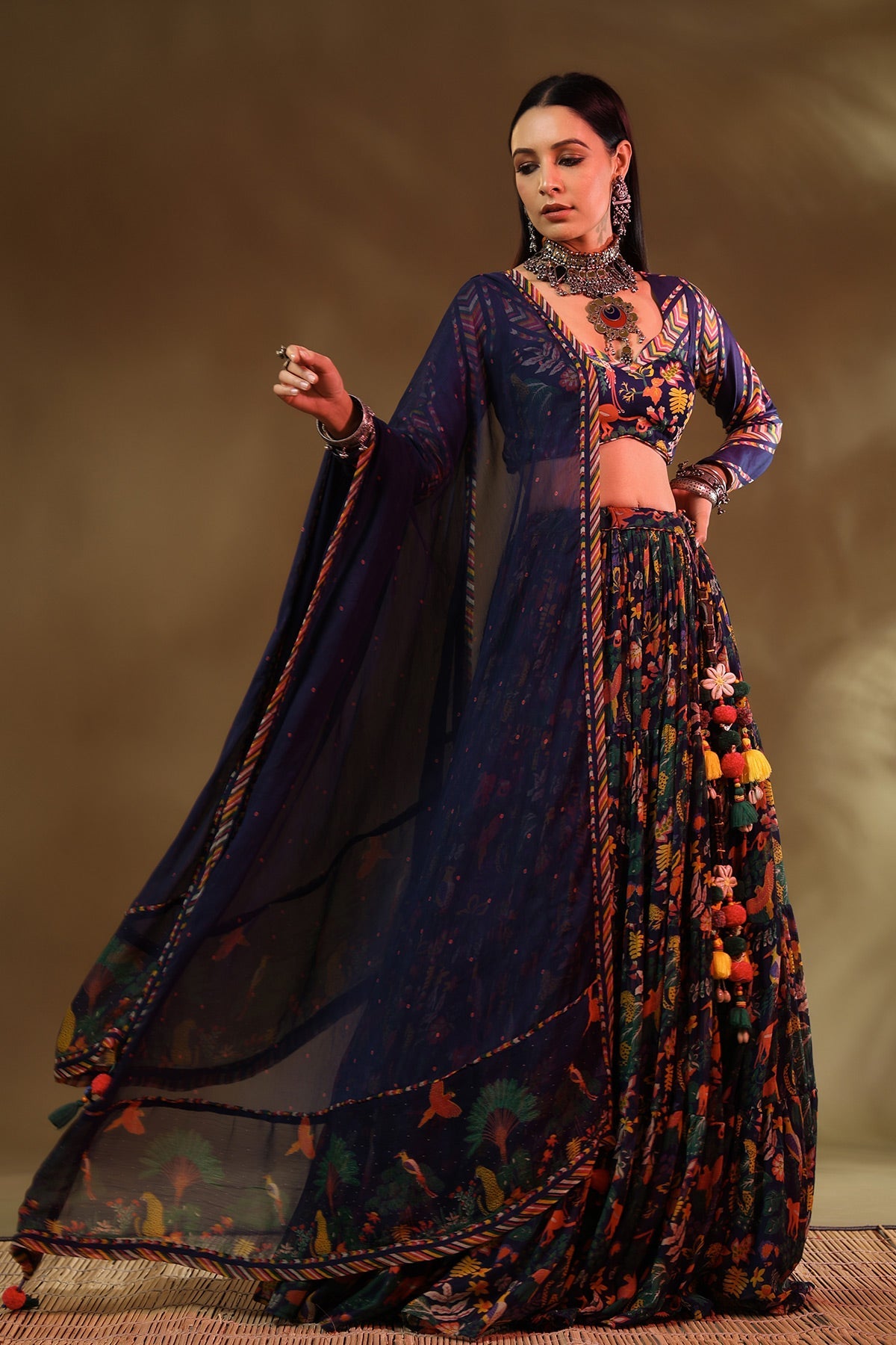 Kudrat Lehenga Set Of 3 - Baise Gaba