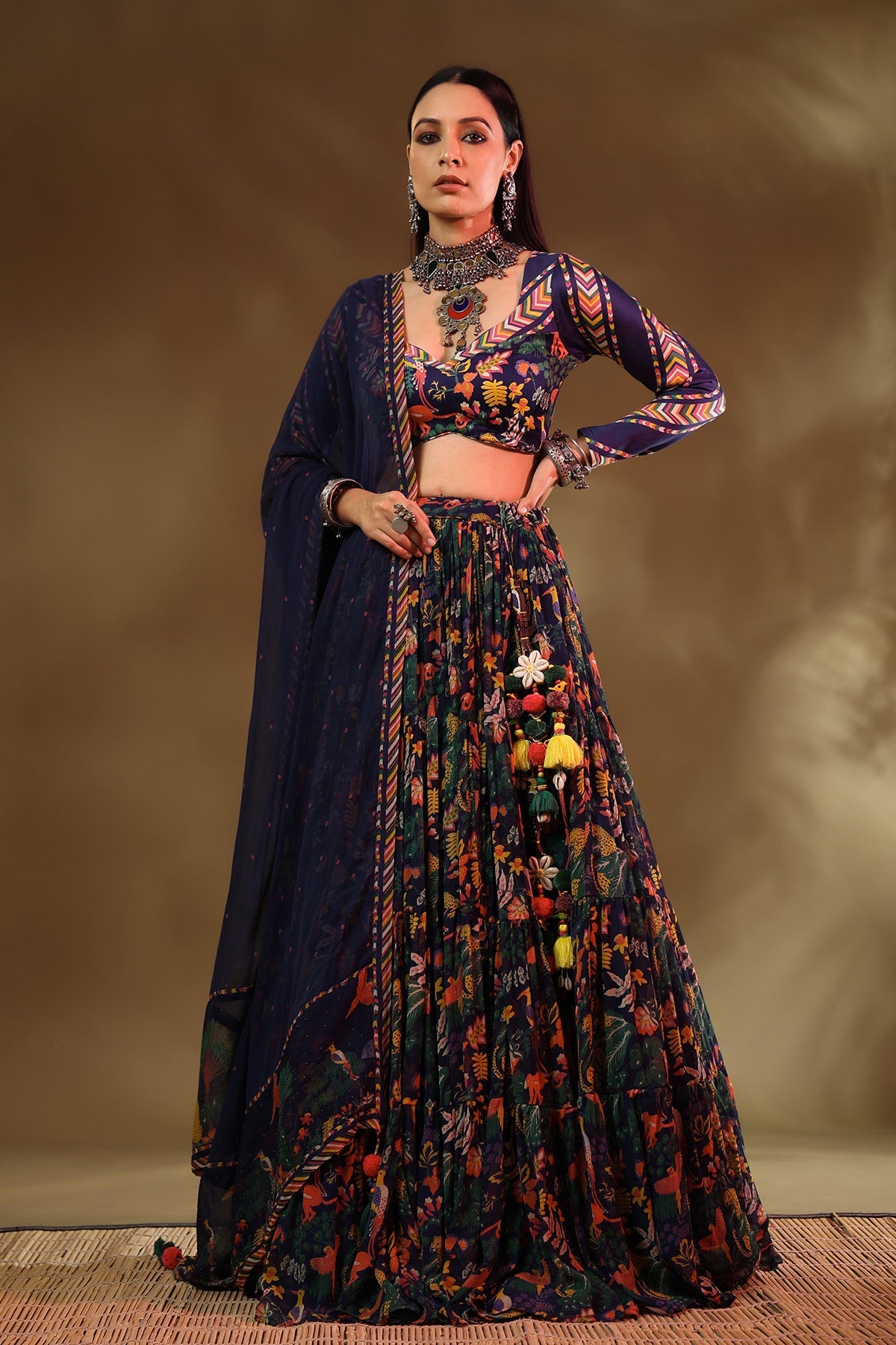 Kudrat Lehenga Set Of 3 - Baise Gaba