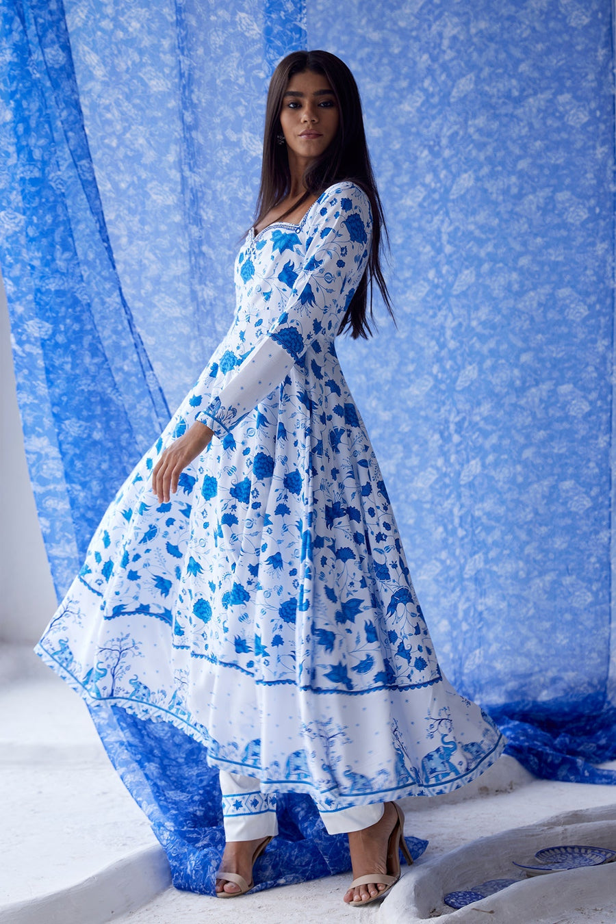 Nirad anarkali set of 3 - Baise Gaba