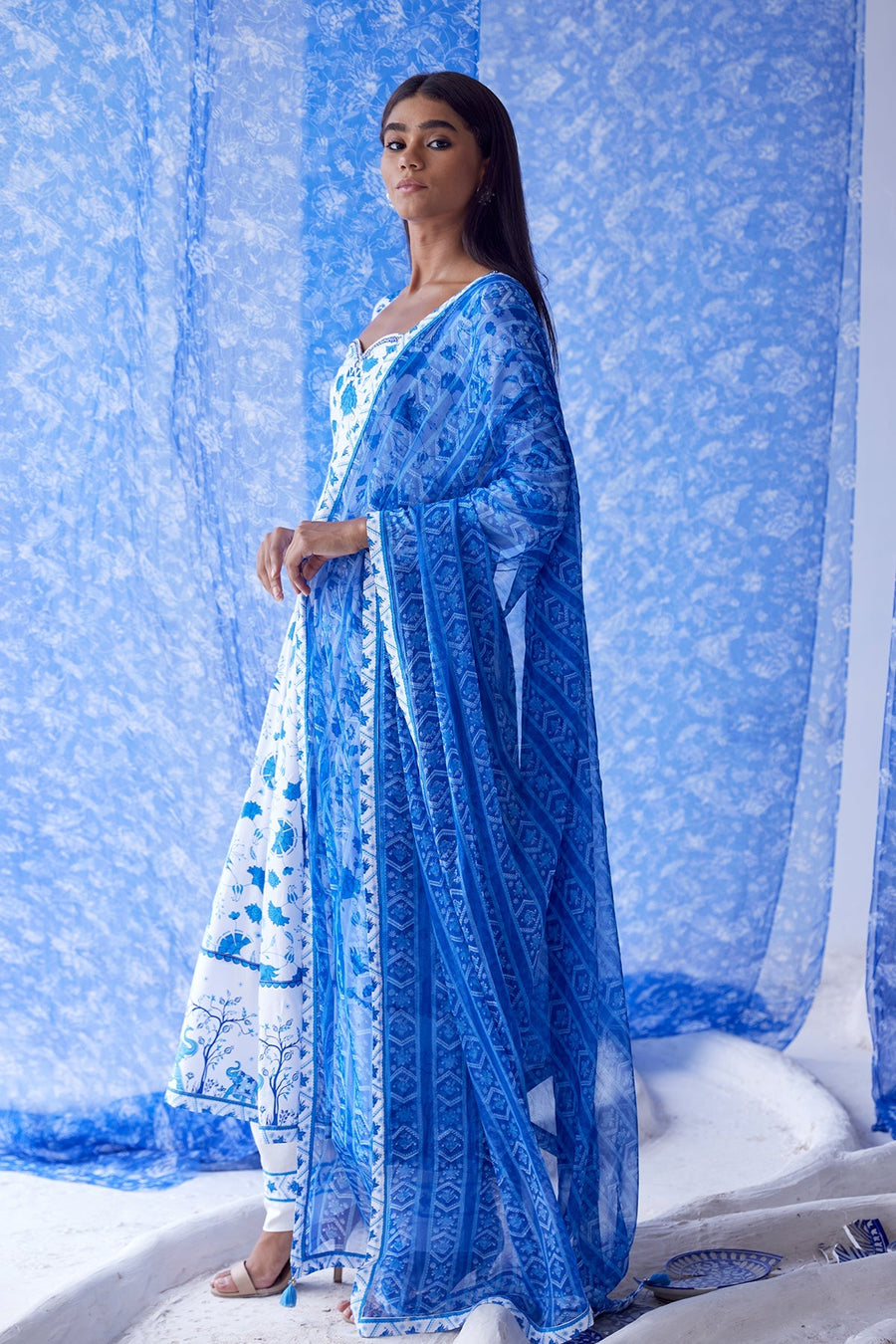 Nirad anarkali set of 3 - Baise Gaba