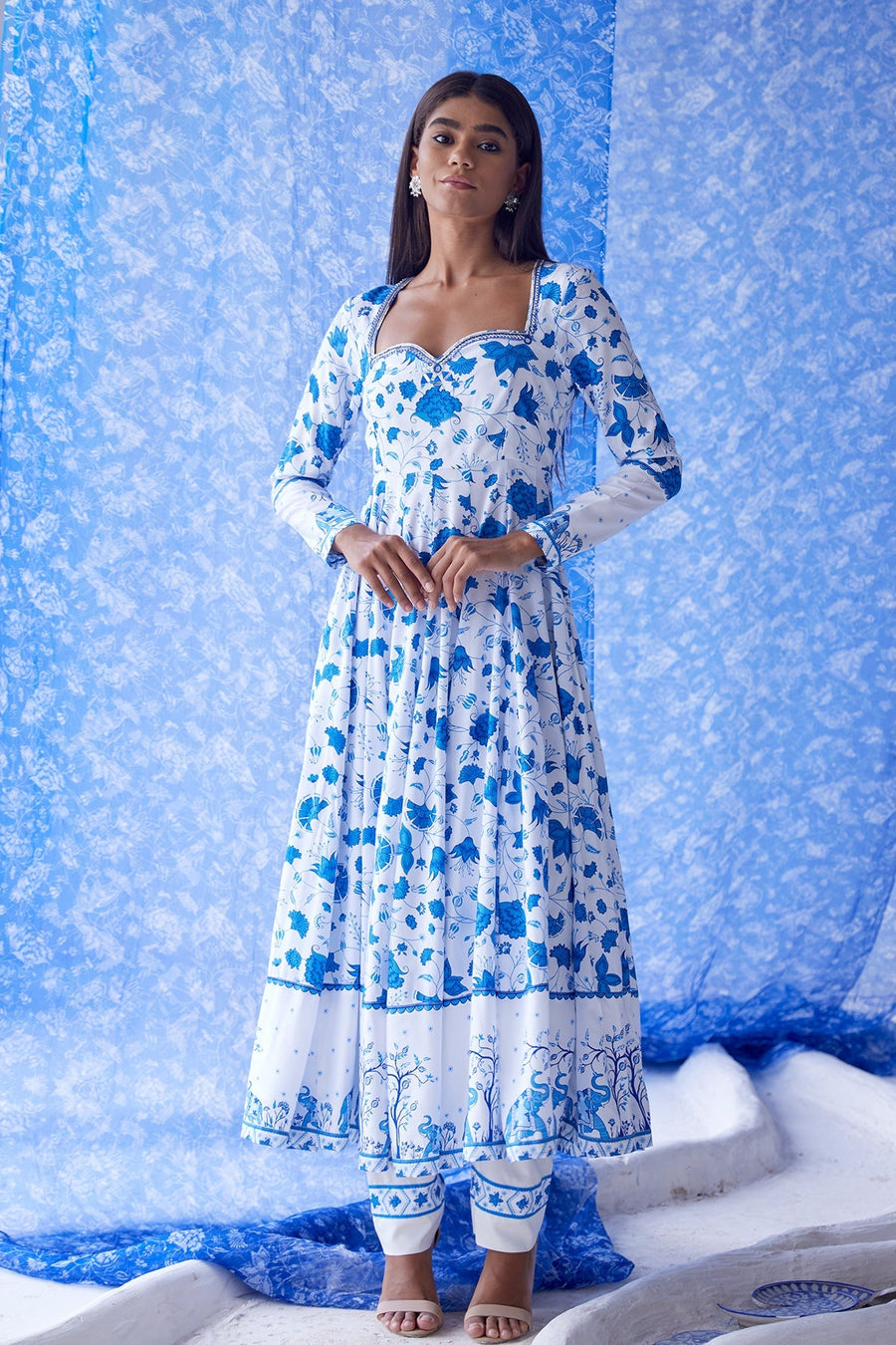 Nirad anarkali set of 3 - Baise Gaba