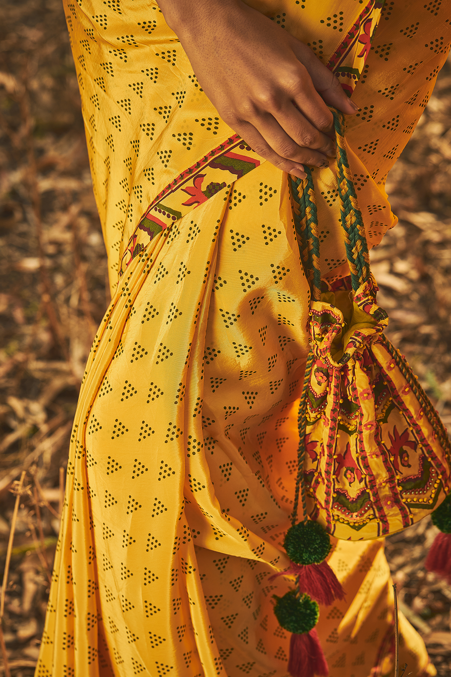 Santolina Crepe Saree Set Of 2 - Baise Gaba