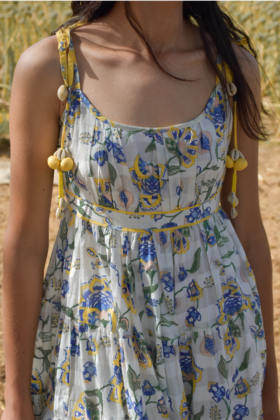 White Printed Periwinkle Dress