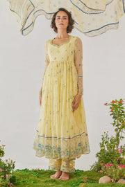 YELLOW CHIFFON EDEN ANARKALI SET