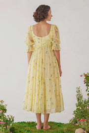 YELLOW CHIFFON ANARKALI DRESS