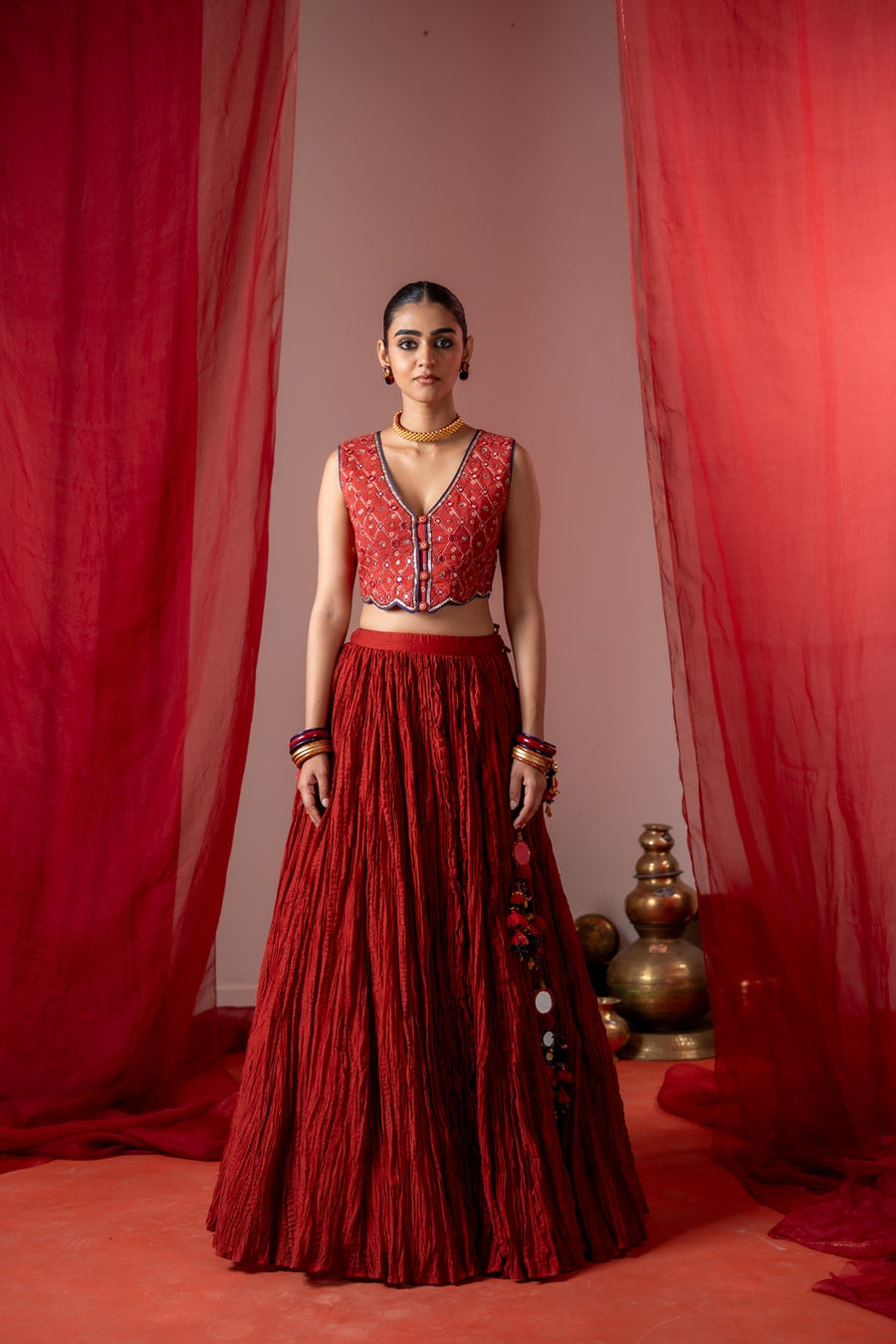 RASM SKIRT WITH KESAR KOTI SET OF 2