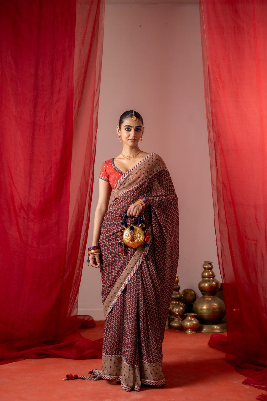 RAGINI  SAREE WITH UNSTITCHED BLOUSE