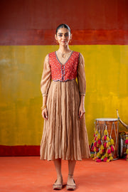SHAGUN DRESS WITH KESAR KOTI SET OF 2