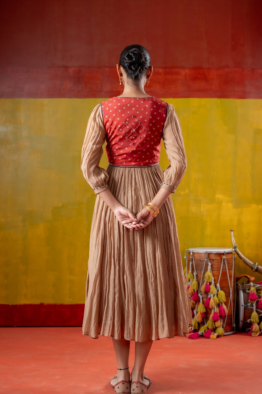 SHAGUN DRESS WITH KESAR KOTI SET OF 2