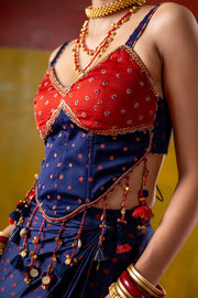 JHUMKI JHALAK JHANKAR SHARARA WITH CORSET AND FLOATING SET OF 3