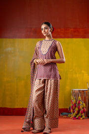 JHANJHAR KURTA WITH FARSHI SALWAR SET OF 3