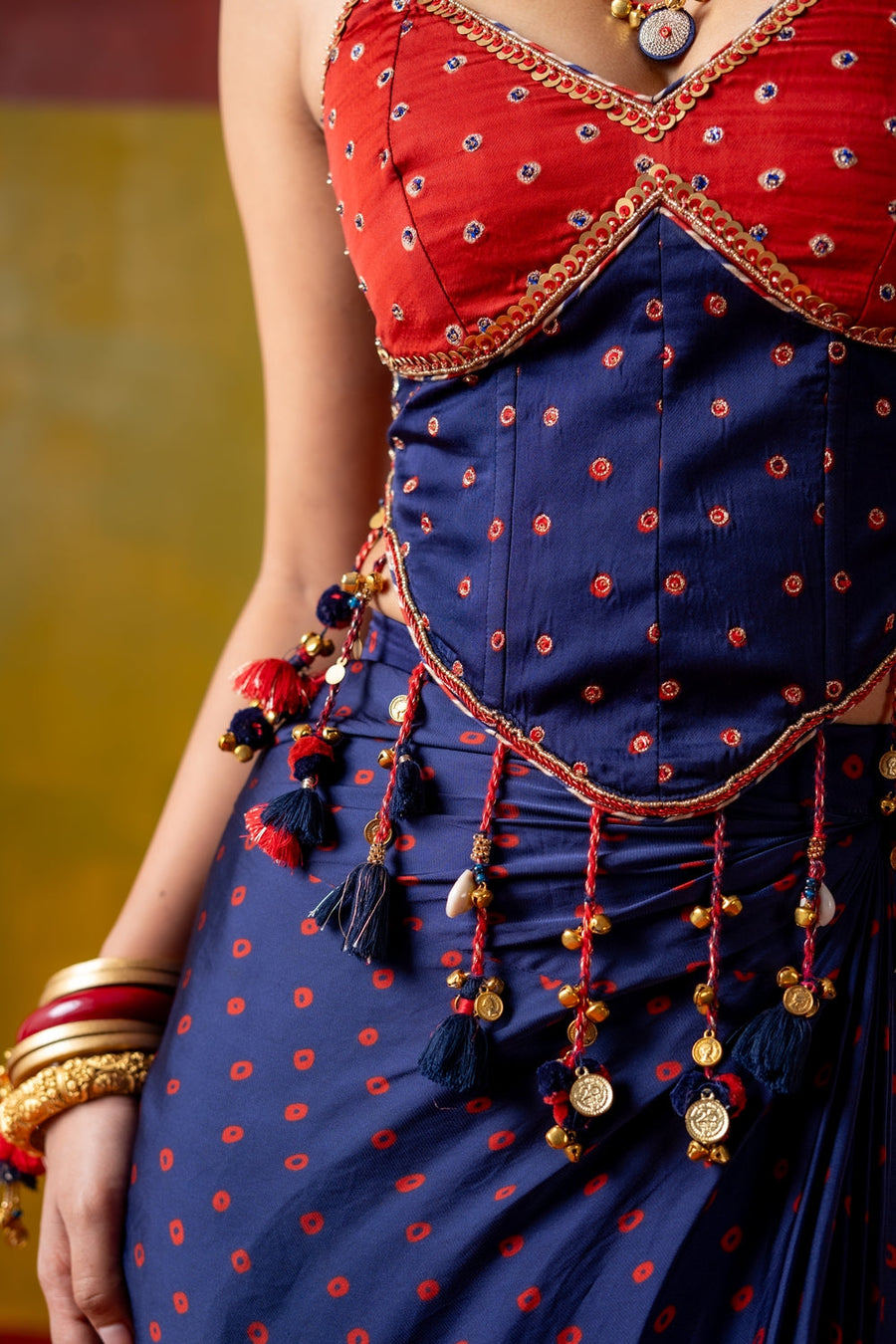 JHUMKI JHALAK JHANKAR SHARARA WITH CORSET AND FLOATING SET OF 3