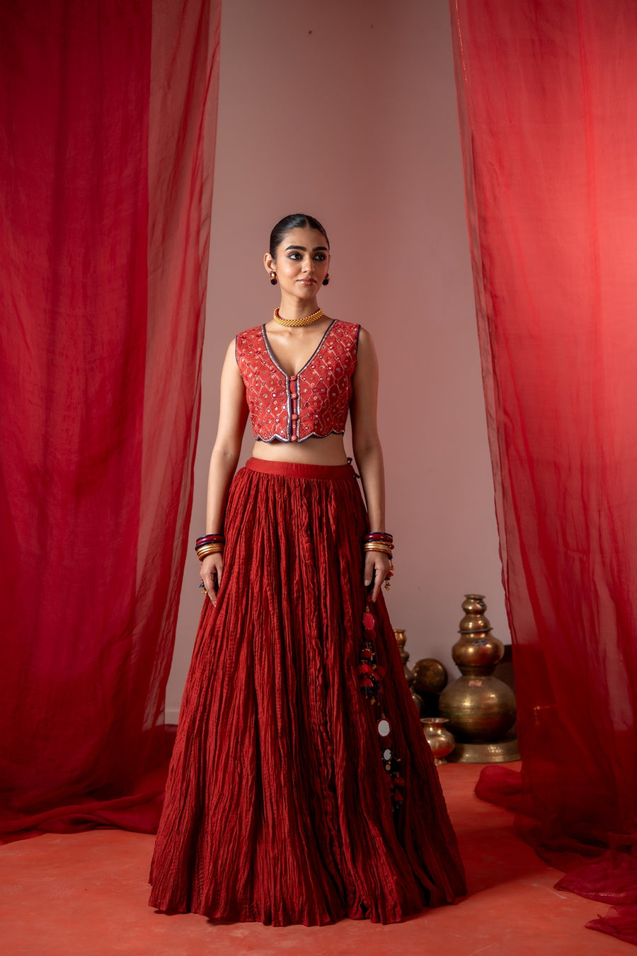 RASM SKIRT WITH KESAR KOTI SET OF 2