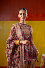 JHANJHAR KURTA WITH FARSHI SALWAR SET OF 3