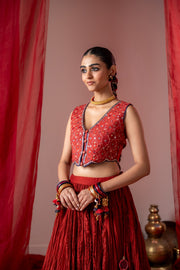RASM SKIRT WITH KESAR KOTI SET OF 2