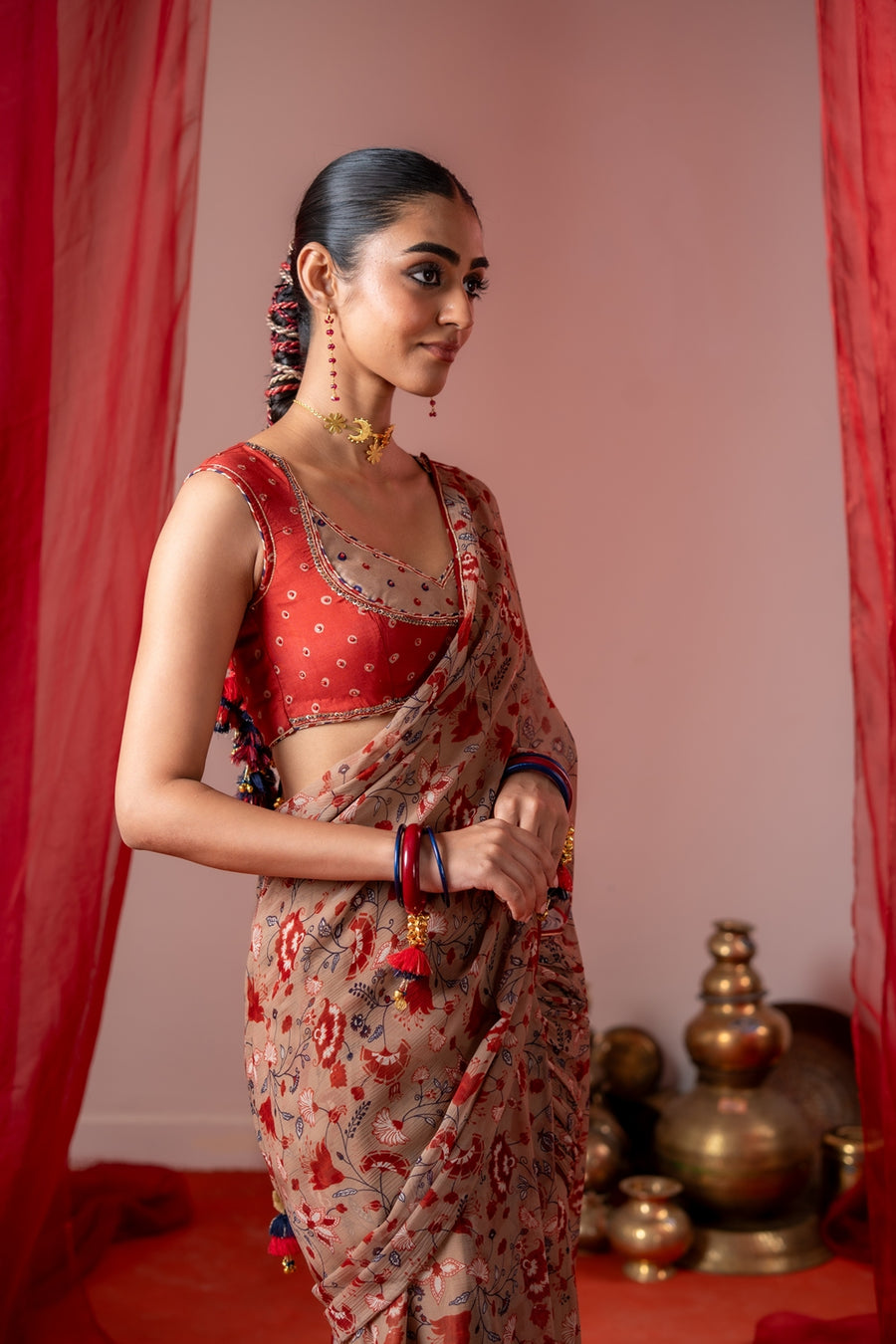 ROSHNI SAREE WITH UNSTITCHED BLOUSE PIECES