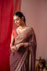 RAGINI  SAREE WITH UNSTITCHED BLOUSE