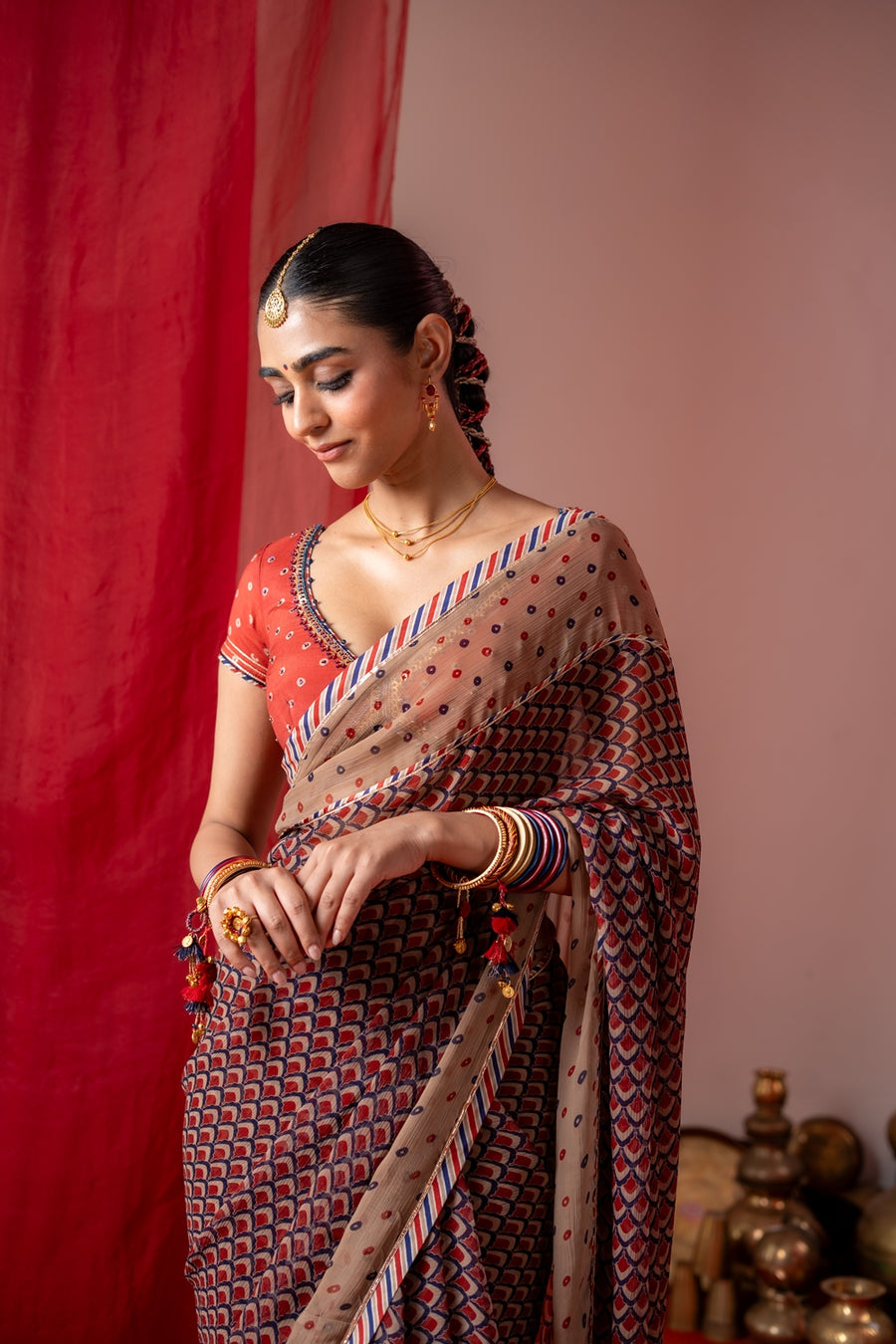 RAGINI  SAREE WITH UNSTITCHED BLOUSE