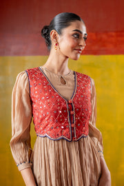 SHAGUN DRESS WITH KESAR KOTI SET OF 2