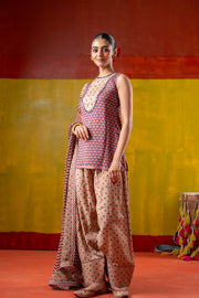 JHANJHAR KURTA WITH FARSHI SALWAR SET OF 3