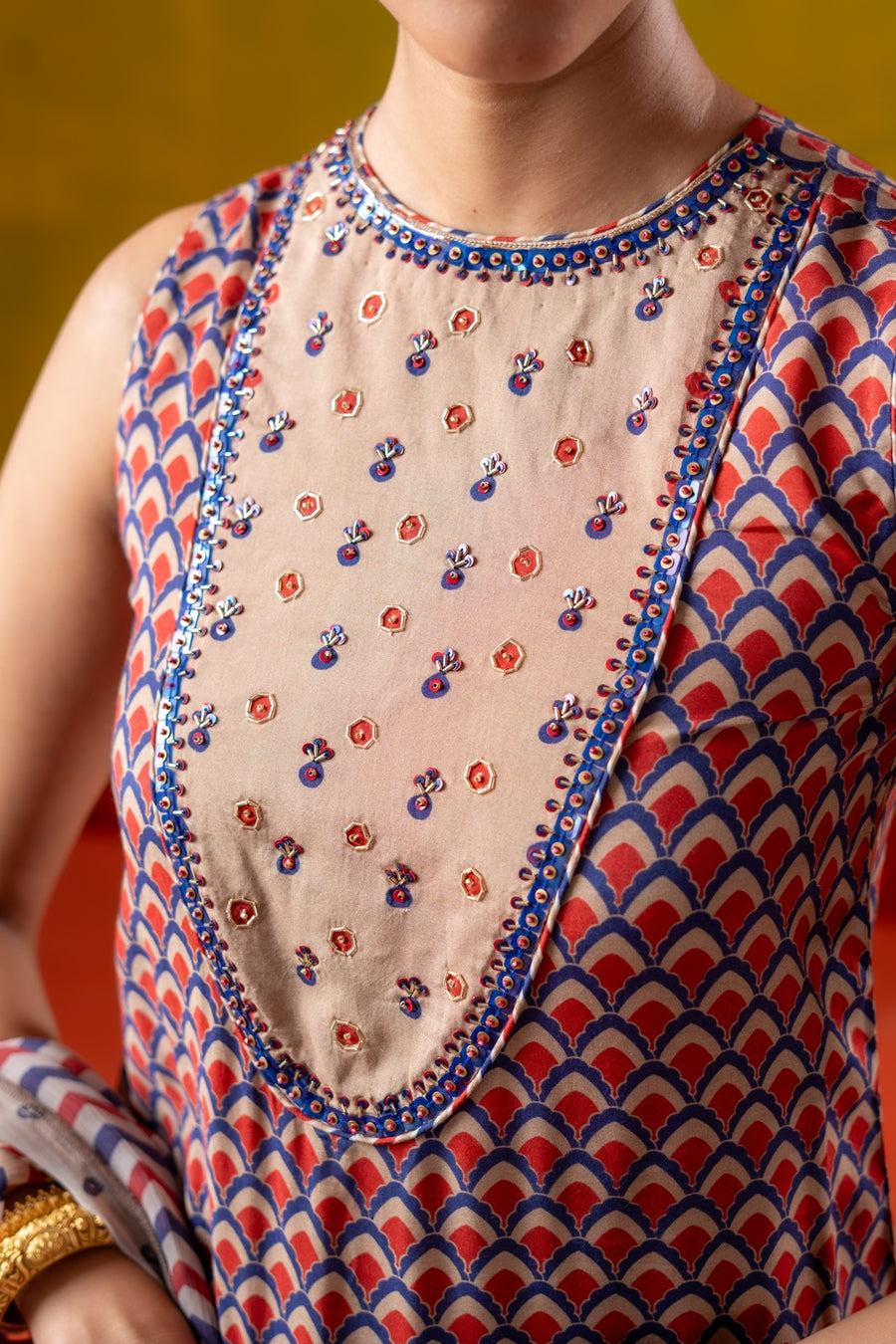 JHANJHAR KURTA WITH FARSHI SALWAR SET OF 3