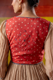 SHAGUN DRESS WITH KESAR KOTI SET OF 2