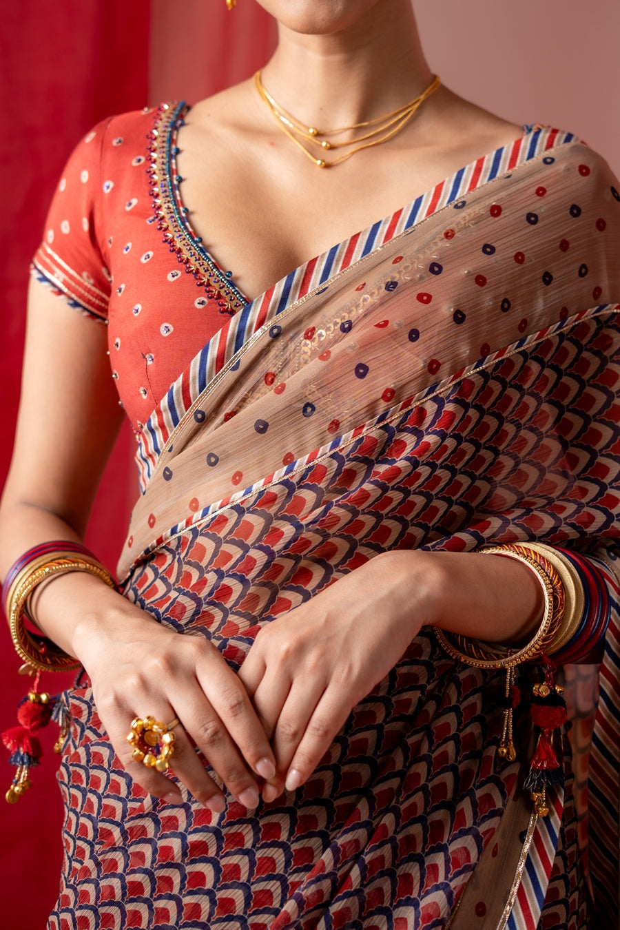 RAGINI  SAREE WITH UNSTITCHED BLOUSE