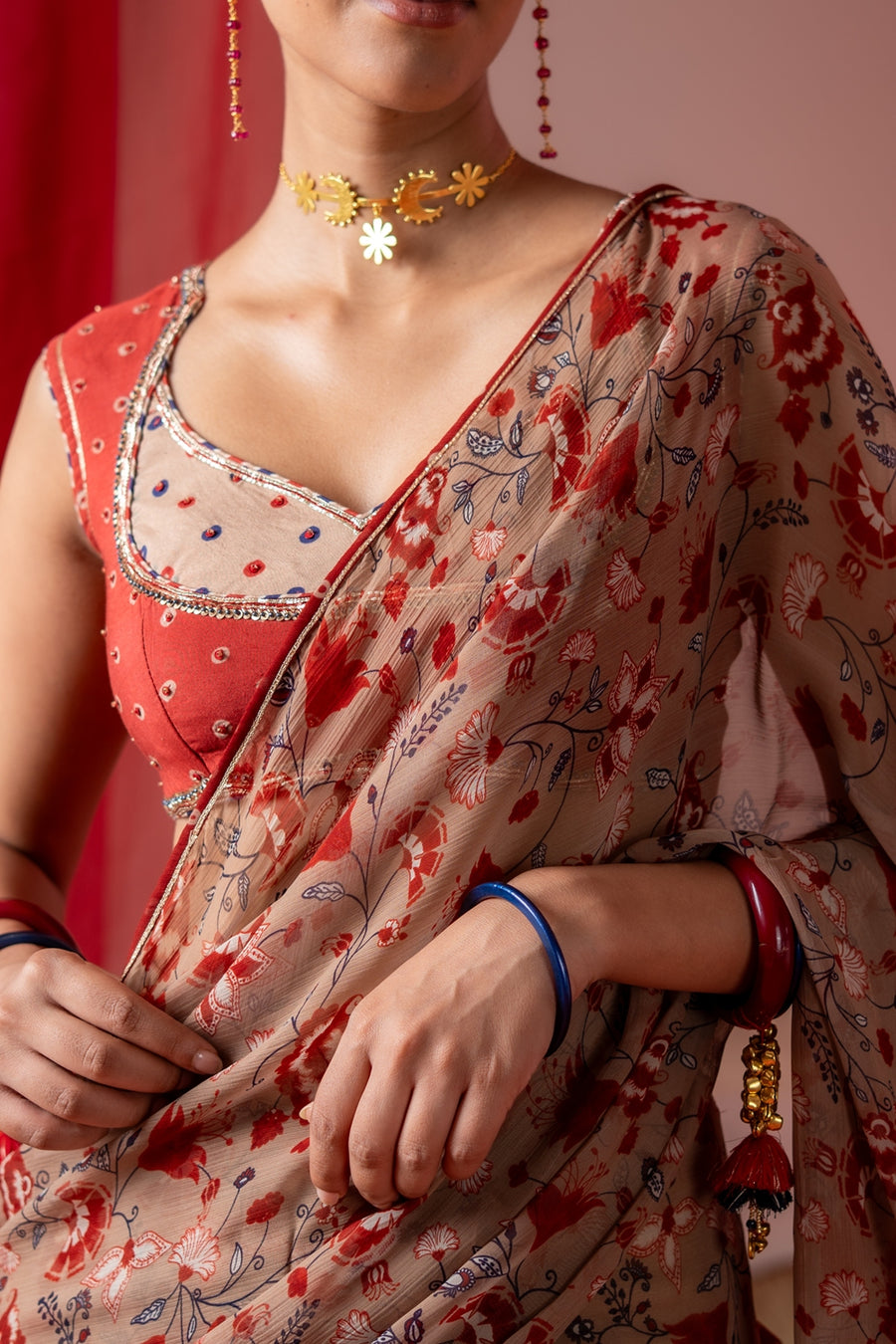 ROSHNI SAREE WITH UNSTITCHED BLOUSE PIECES