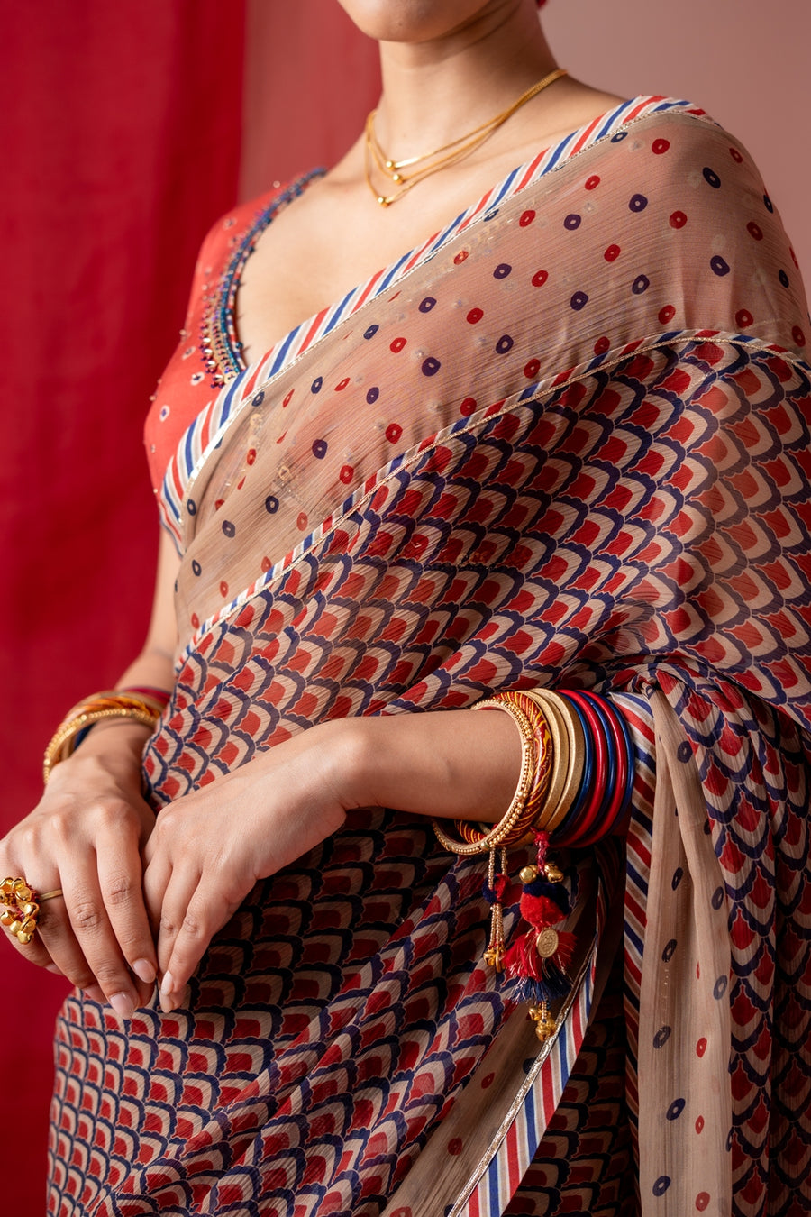 RAGINI  SAREE WITH UNSTITCHED BLOUSE