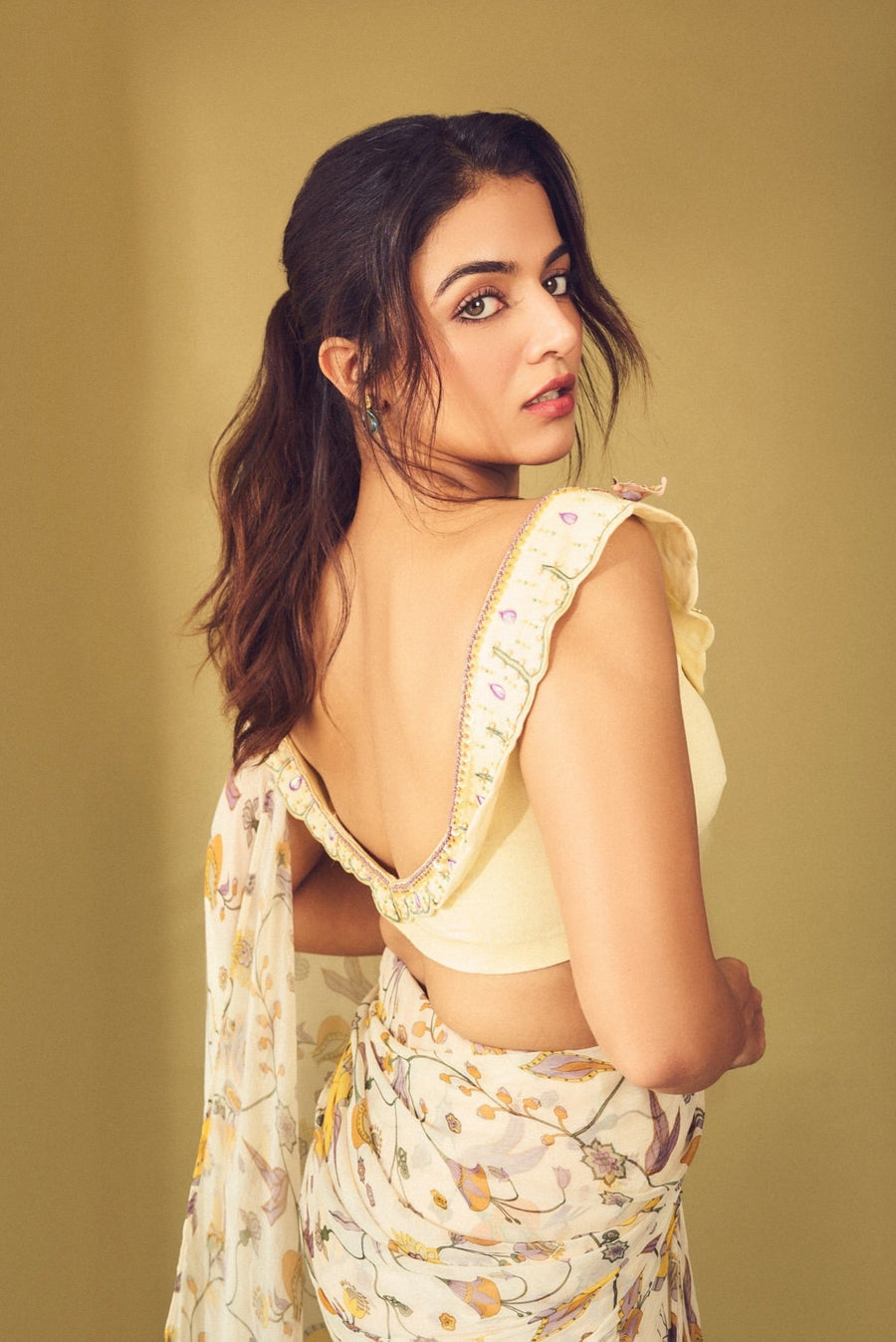 SUNDRENCHED SAREE WITH BUTTERFLY BLOUSE