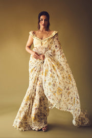 SUNDRENCHED SAREE WITH BUTTERFLY BLOUSE