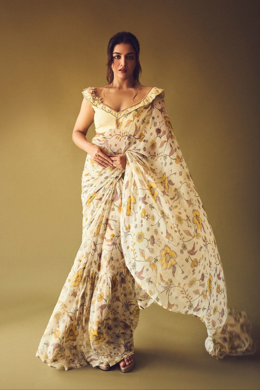 SUNDRENCHED SAREE WITH BUTTERFLY BLOUSE