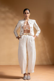 KESHINI BRALETTE & SHEET PANTS & CHANDRA JACKET