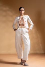 KESHINI BRALETTE & SHEET PANTS & CHANDRA JACKET