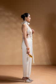 KESHINI BRALETTE & DRAPPED TOP & PANTS  SET OF 3