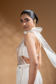 KESHINI BRALETTE & DRAPPED TOP & PANTS  SET OF 3