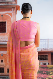 TEEJRI SAREE WITH STITCHED BLOUSE
