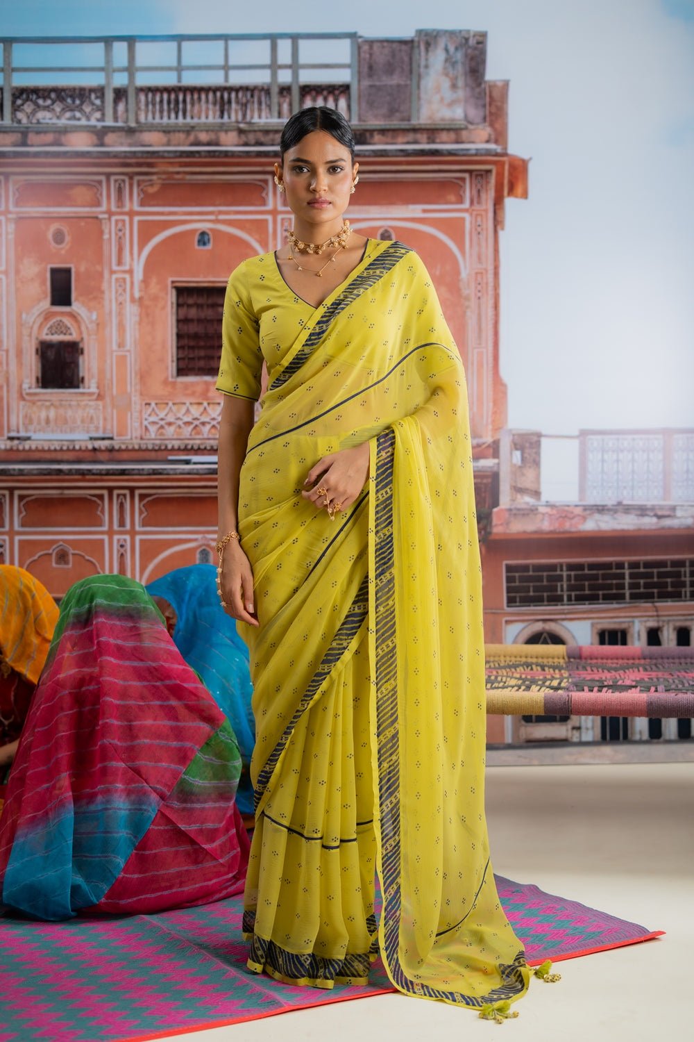 HARIYALI SAREE WITH STITCHED BLOUSE