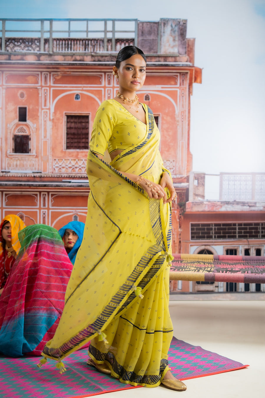 HARIYALI SAREE WITH STITCHED BLOUSE