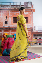 HARIYALI SAREE WITH STITCHED BLOUSE