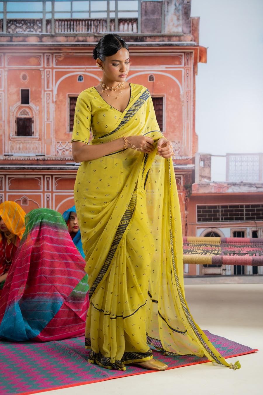 HARIYALI SAREE WITH STITCHED BLOUSE