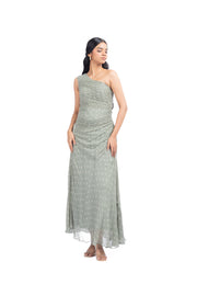 GREEN CHIFFON BANDHANI DRESS