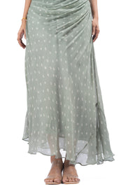 GREEN CHIFFON BANDHANI DRESS