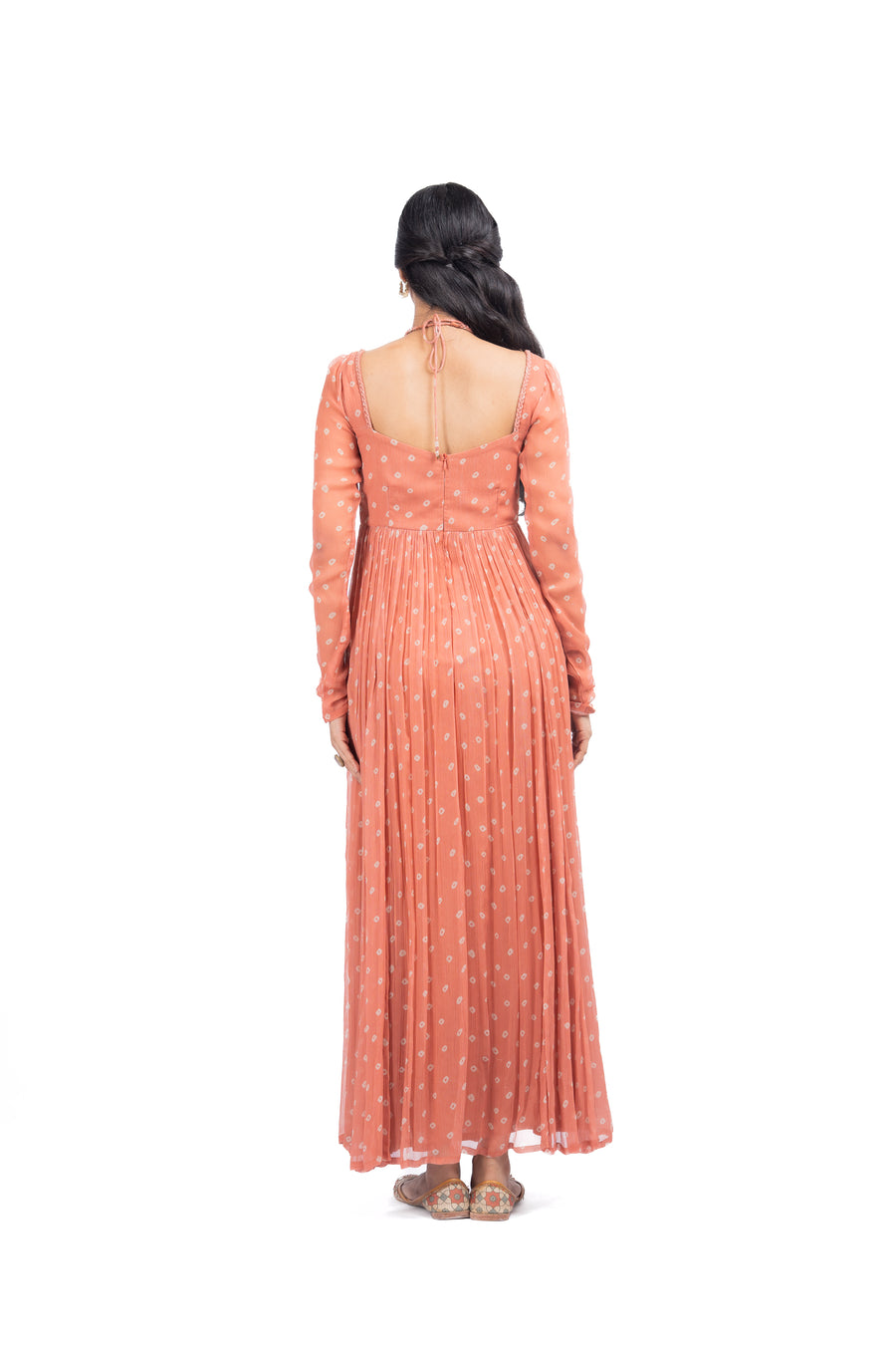 ORANGE CHIFFON GAURANGI DRESS
